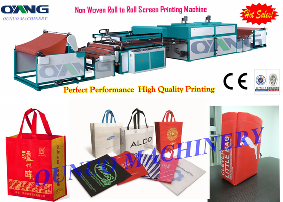शॉपिंग बैग लेबल मुद्रित करने के लिए गैर बुना स्क्रीन प्रिंटिंग मशीन को रोल करने के लिए रोल करें