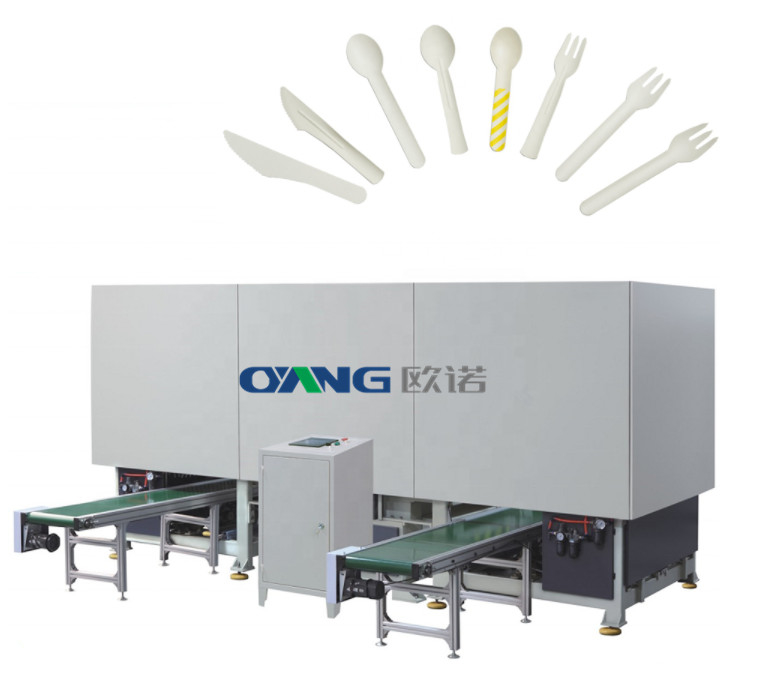 2021 नई डिजाइन बायोडिग्रेडेबल डिस्पोजेबल पेपर चाकू कांटा और भोजन के उपयोग के लिए चम्मच बनाने की मशीन